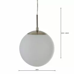 Dunelm Hamptworth 1 Light Pendant Dome Frosted Glass Ceiling Fitting -DUNEL House Shop 1000157750 alt04