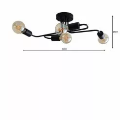 Dunelm Kacy 4 Light Black Flush Ceiling Fitting -DUNEL House Shop 1000157752 alt04