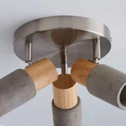 Dunelm Inka 3 Light Concrete Wood Spotlight -DUNEL House Shop 1000157753 alt03