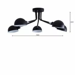Elements Borr 5 Light Black Ceiling Fitting -DUNEL House Shop 1000157756 alt04