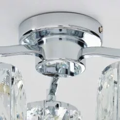 Dunelm Kleio 3 Light Glass Chrome Semi-Flush Ceiling Fitting -DUNEL House Shop 1000157757 alt03