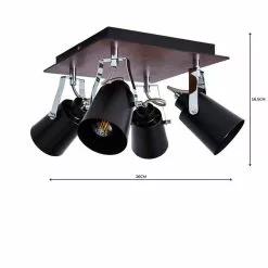 Dunelm Johan 4 Light Black Spotlight -DUNEL House Shop 1000157760 alt04