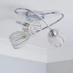 Dunelm Rosa 3 Light Chrome Semi-Flush Ceiling Fitting -DUNEL House Shop 1000157761 alt01