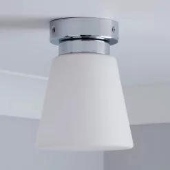 Dunelm Delavin 1 Light Pendant Frosted Glass Flush Ceiling Fitting -DUNEL House Shop 1000157766 alt01