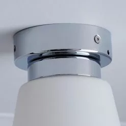 Dunelm Delavin 1 Light Pendant Frosted Glass Flush Ceiling Fitting -DUNEL House Shop 1000157766 alt03