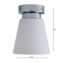 Dunelm Delavin 1 Light Pendant Frosted Glass Flush Ceiling Fitting -DUNEL House Shop 1000157766 alt04