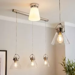 Dunelm Delavin 1 Light Pendant Frosted Glass Flush Ceiling Fitting -DUNEL House Shop 1000157766 alt08