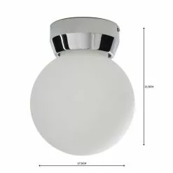 Dunelm Harlow 1 Light Frosted Glass Flush Ceiling Fitting -DUNEL House Shop 1000157767 alt04