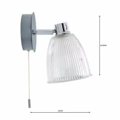 Dunelm Bremont Ribbed Glass Bathroom Wall Light -DUNEL House Shop 1000157768 alt04