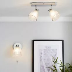 Dunelm Bremont Ribbed Glass Bathroom Wall Light -DUNEL House Shop 1000157768 alt08