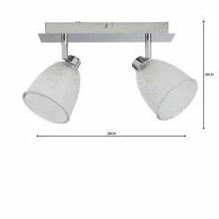 Dunelm Bremont 2 Light Ribbed Glass Bathroom Spotlight -DUNEL House Shop 1000157769 alt04