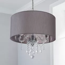 Dunelm Livia 3 Light Jewel Shaded Grey Chandelier -DUNEL House Shop 1000158433 alt01