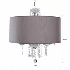 Dunelm Livia 3 Light Jewel Shaded Grey Chandelier -DUNEL House Shop 1000158433 alt04