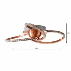 Dunelm Oria 3 Light Integrated LED Jewel Rose Gold Ceiling Fitting -DUNEL House Shop 1000158435 alt04