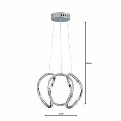 Dunelm Marsia 1 Light Integrated LED Swirl Jewel Chrome Ceiling Fitting -DUNEL House Shop 1000158436 alt04