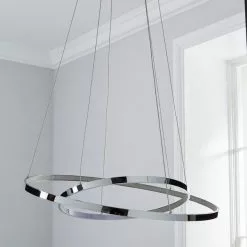 Dunelm Marcella 2 Light Integrated LED Hoops Chrome Ceiling Fitting -DUNEL House Shop 1000158437 alt01