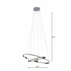 Dunelm Marcella 2 Light Integrated LED Hoops Chrome Ceiling Fitting -DUNEL House Shop 1000158437 alt04