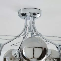 Dunelm Mateo 5 Light Glass Chrome Semi-Flush Ceiling Fitting -DUNEL House Shop 1000158444 alt03