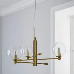 Elements Nour 3 Light Antique Brass Ceiling Fitting -DUNEL House Shop 1000158452 alt01