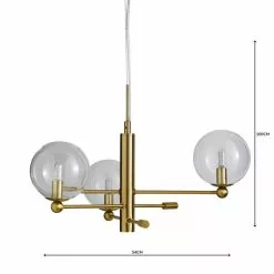 Elements Nour 3 Light Antique Brass Ceiling Fitting -DUNEL House Shop 1000158452 alt04