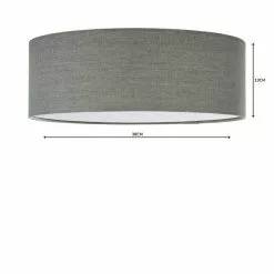 Dunelm Sara 38cm Grey Shade Flush Ceiling Fitting -DUNEL House Shop 1000158456 alt04