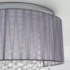 Dunelm Riah 4 Light Jewels Shade Grey Flush Ceiling Fitting -DUNEL House Shop 1000158477 alt02