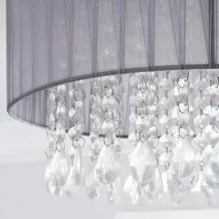 Dunelm Riah 4 Light Jewels Shade Grey Flush Ceiling Fitting -DUNEL House Shop 1000158477 alt03