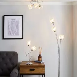 Dunelm Rosa 3 Light Chrome Floor Lamp -DUNEL House Shop 1000158487 alt08