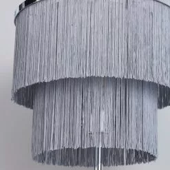 Dunelm Jaz Fringe Grey Floor Lamp -DUNEL House Shop 1000158498 alt02