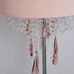 Dunelm Halle French Velvet Jewel Blush Pink Floor Lamp -DUNEL House Shop 1000158505 alt02