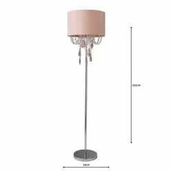 Dunelm Halle French Velvet Jewel Blush Pink Floor Lamp -DUNEL House Shop 1000158505 alt04
