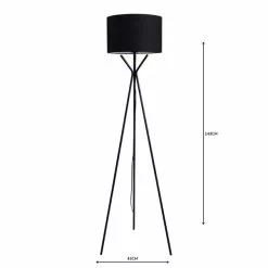 Dunelm Drei Tripod Black Floor Lamp -DUNEL House Shop 1000158514 alt04