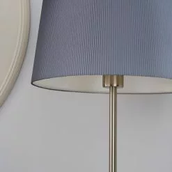 Dunelm Tula Micro Pleat Grey Shade Floor Lamp -DUNEL House Shop 1000158521 alt02