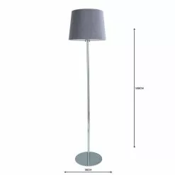 Dunelm Tula Micro Pleat Grey Shade Floor Lamp -DUNEL House Shop 1000158521 alt04