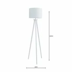 Dunelm Jandia Wooden Tripod White Floor Lamp -DUNEL House Shop 1000158529 alt04