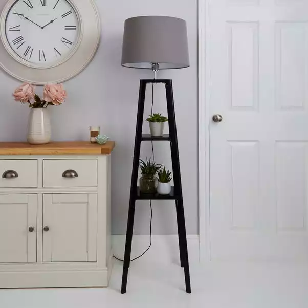 Dunelm Beaumont Wood Tripod Plant Black Floor Lamp 4 Dunelm Beaumont Wood Tripod Plant Black Floor Lamp - Image 2
