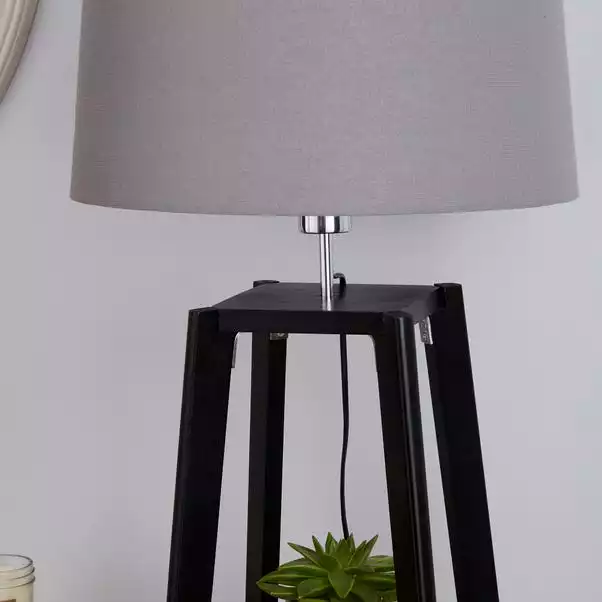 Dunelm Beaumont Wood Tripod Plant Black Floor Lamp 6 Dunelm Beaumont Wood Tripod Plant Black Floor Lamp - Image 4