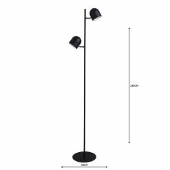 Elements Harme 2 Light Black Touch Dimmable Floor Lamp -DUNEL House Shop 1000158545 alt04