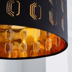 Dunelm Muscat Drum Lamp Shade 30cm Black -DUNEL House Shop 1000158560 alt02