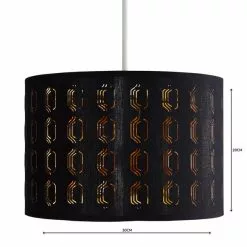Dunelm Muscat Drum Lamp Shade 30cm Black -DUNEL House Shop 1000158560 alt04