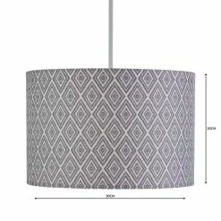 Dunelm Oslo Drum Lamp Shade 30cm Grey -DUNEL House Shop 1000158565 alt04