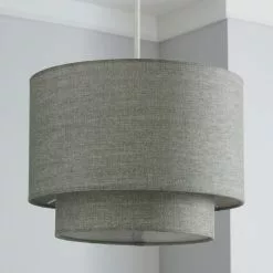 Dunelm Sara Two Tier Lamp Shade Grey -DUNEL House Shop 1000158577 alt01