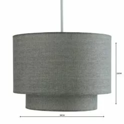 Dunelm Sara Two Tier Lamp Shade Grey -DUNEL House Shop 1000158577 alt04