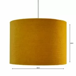 Dunelm Santos Drum Lamp Shade 36cm Ochre -DUNEL House Shop 1000158593 alt04