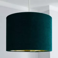 Dunelm Santos Drum Lamp Shade 36cm Green -DUNEL House Shop 1000158594 alt01