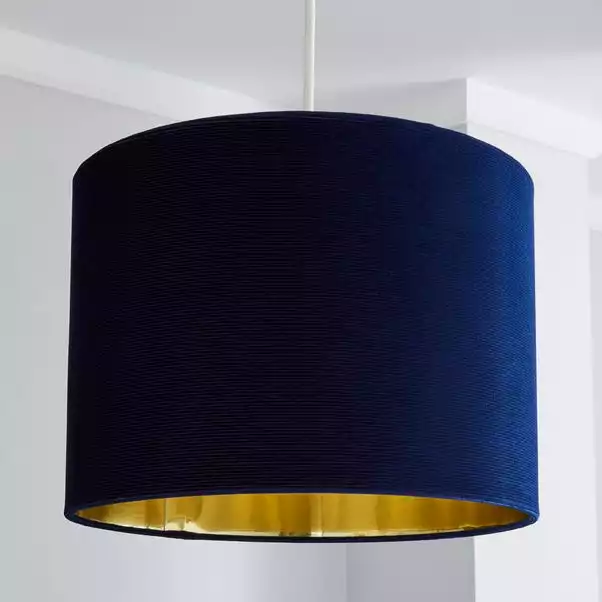 Dunelm Santos Drum Lamp Shade 36cm Navy 4 Dunelm Santos Drum Lamp Shade 36cm Navy - Image 2