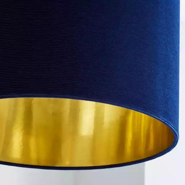 Dunelm Santos Drum Lamp Shade 36cm Navy 5 Dunelm Santos Drum Lamp Shade 36cm Navy - Image 3