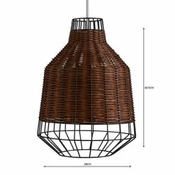 Dunelm Ohio Dark Rattan Easy Fit Pendant -DUNEL House Shop 1000158653 alt04