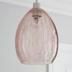 Dunelm Akola Pink Glass Easy Fit Pendant -DUNEL House Shop 1000158675 alt01
