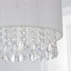 Dunelm Riah Jewel Shade Ivory Easy Fit Pendant -DUNEL House Shop 1000158686 alt02